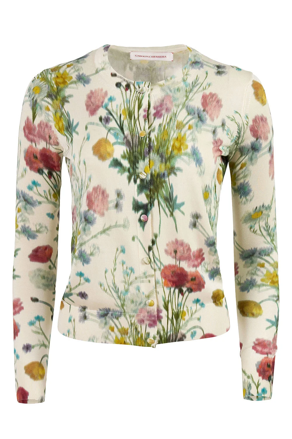 Botanical Print Long Sleeve Cardigan - 1