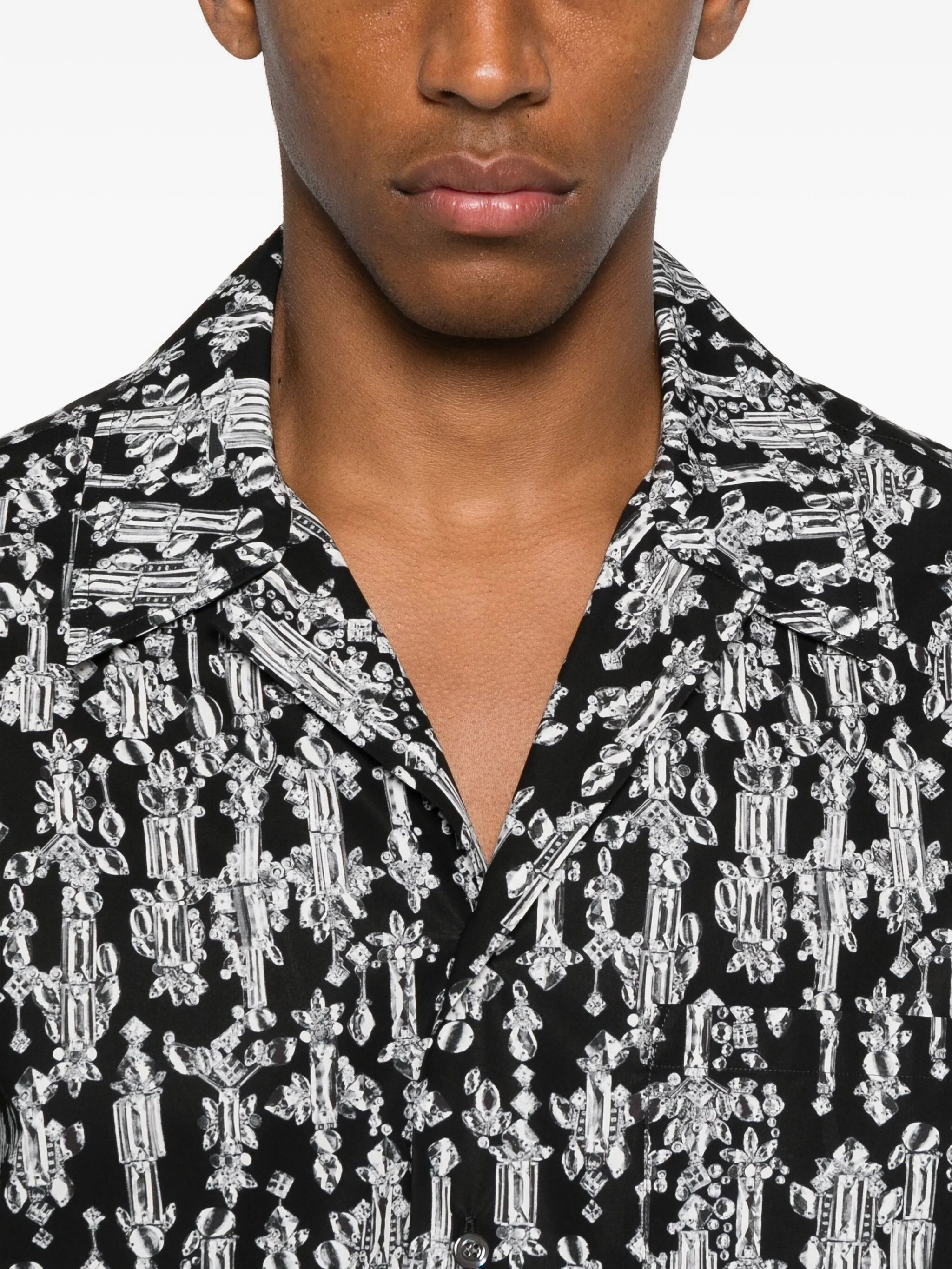 Alexander Mcqueen Crystal-pattern Short-sleeve Shirt - 5