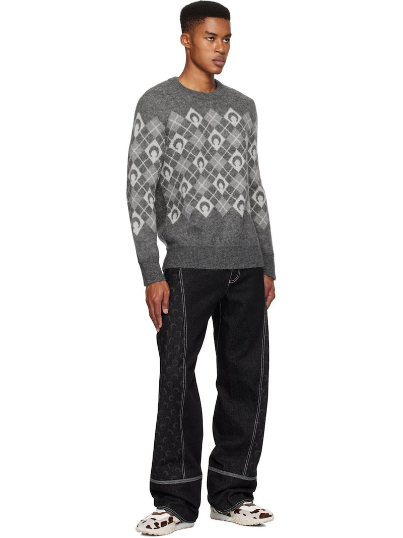 Marine Serre argyle intarsia-knit sweater outlook