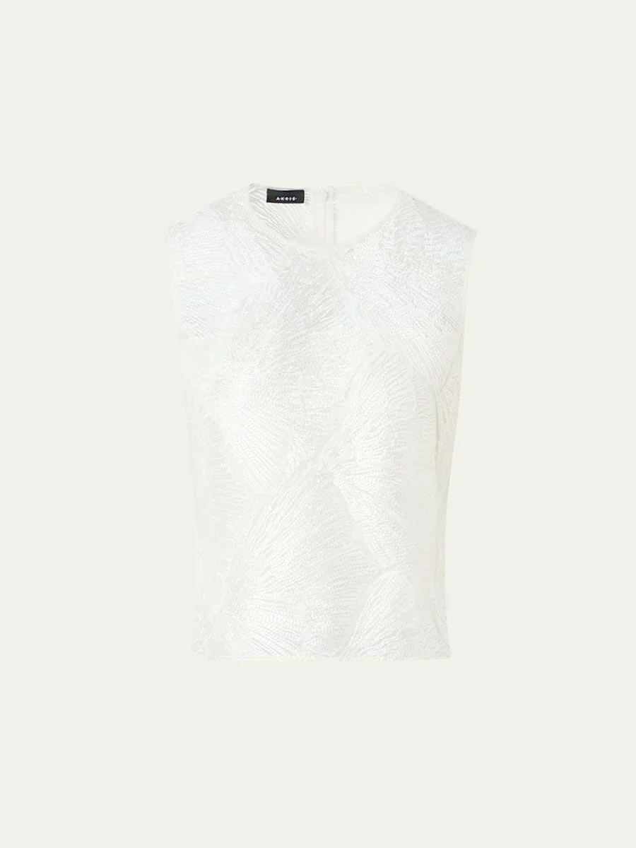 Lacquered Sea Fan Lace Sleeveless Top - 1