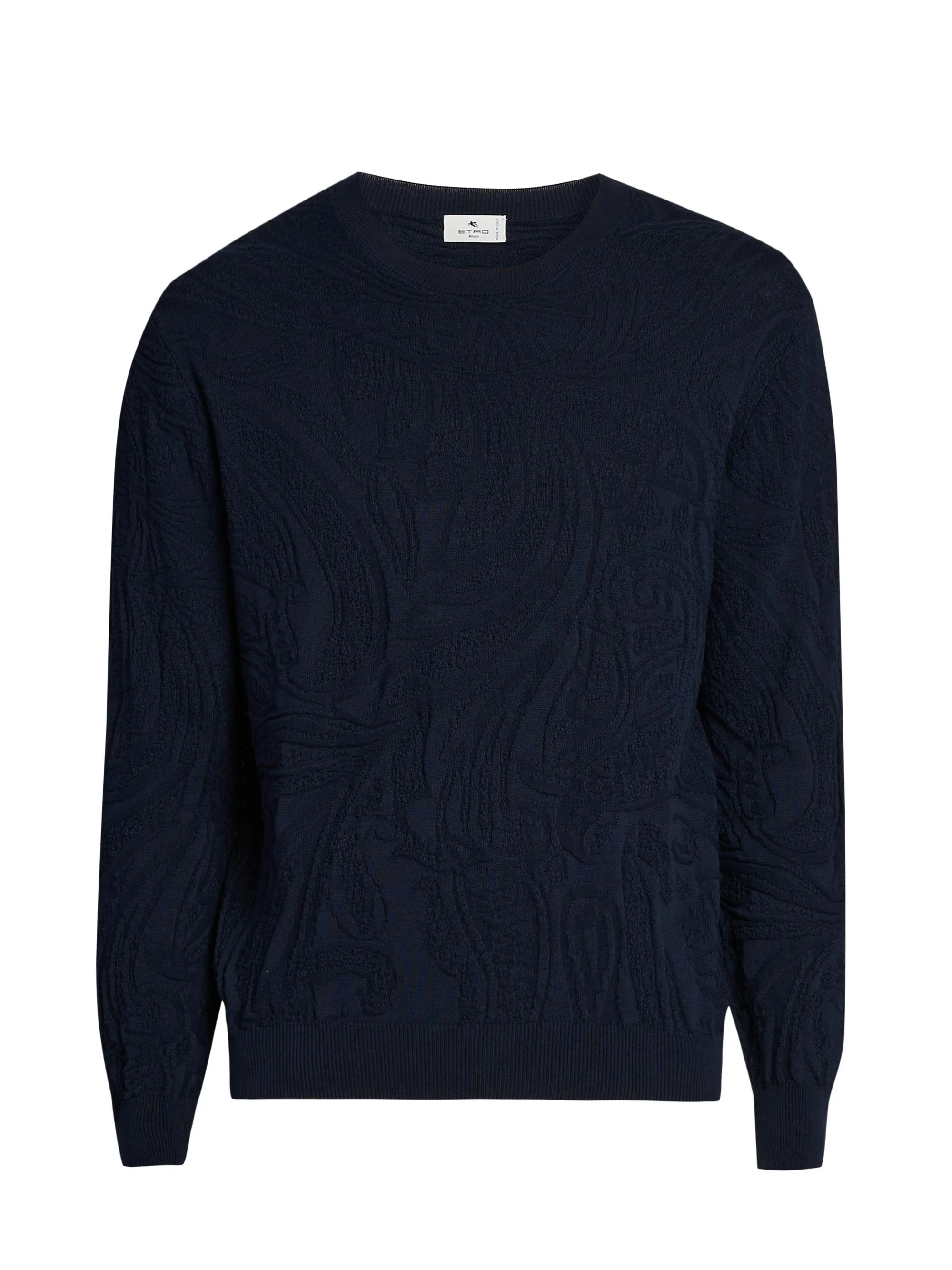 Men's Roma Cotton Crewneck Sweater - Dark Blue - 1