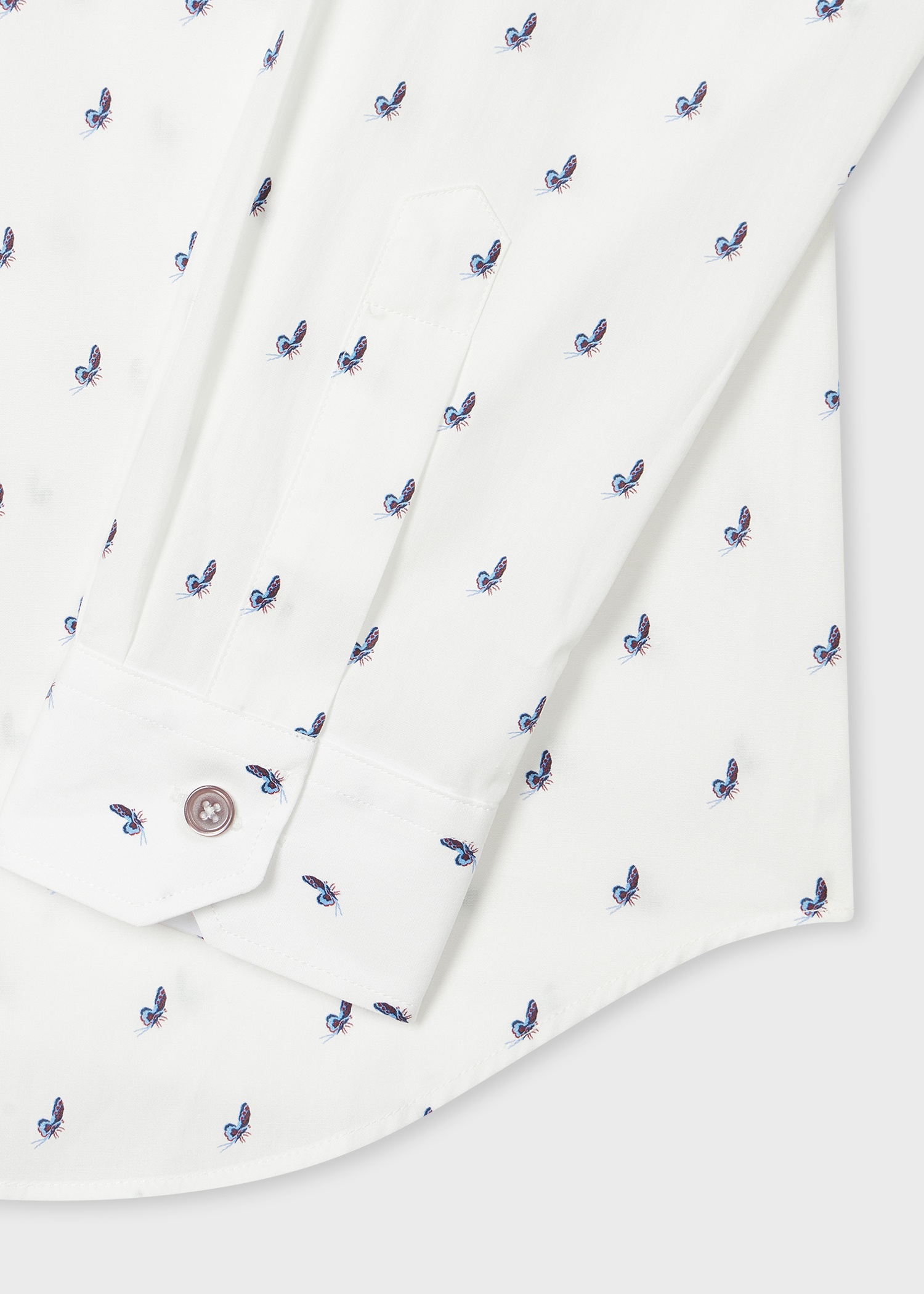 Super Slim-Fit White 'Butterfly' Print Shirt - 2