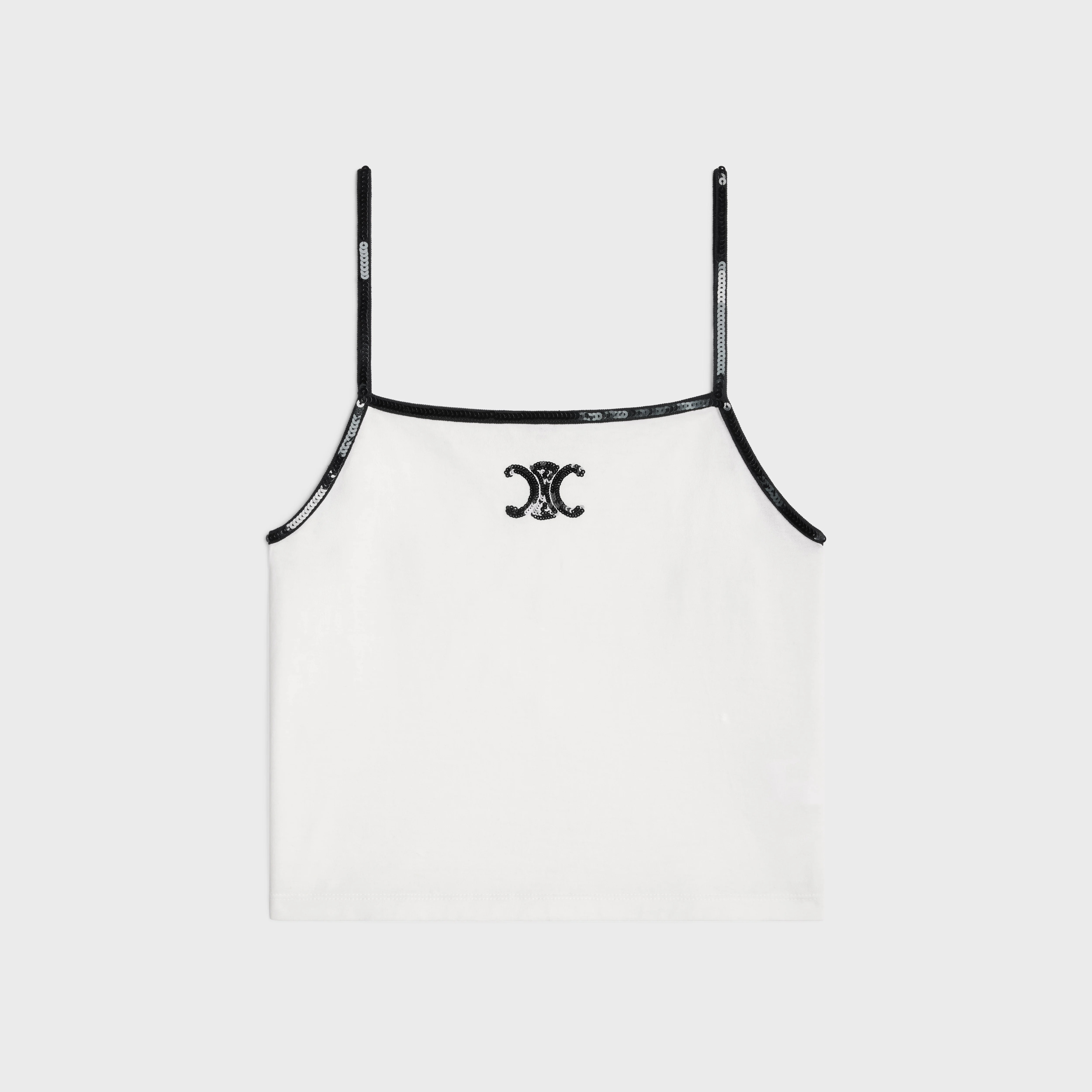 embroidered triomphe tank top in cotton jersey - 1