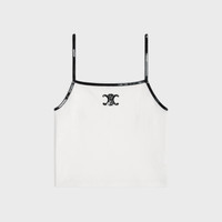 関税込 CELINE | EMBROIDERED TANK TOP IN SILK AND COTTON CELINE embroidered triomphe tank top in cotton jersey