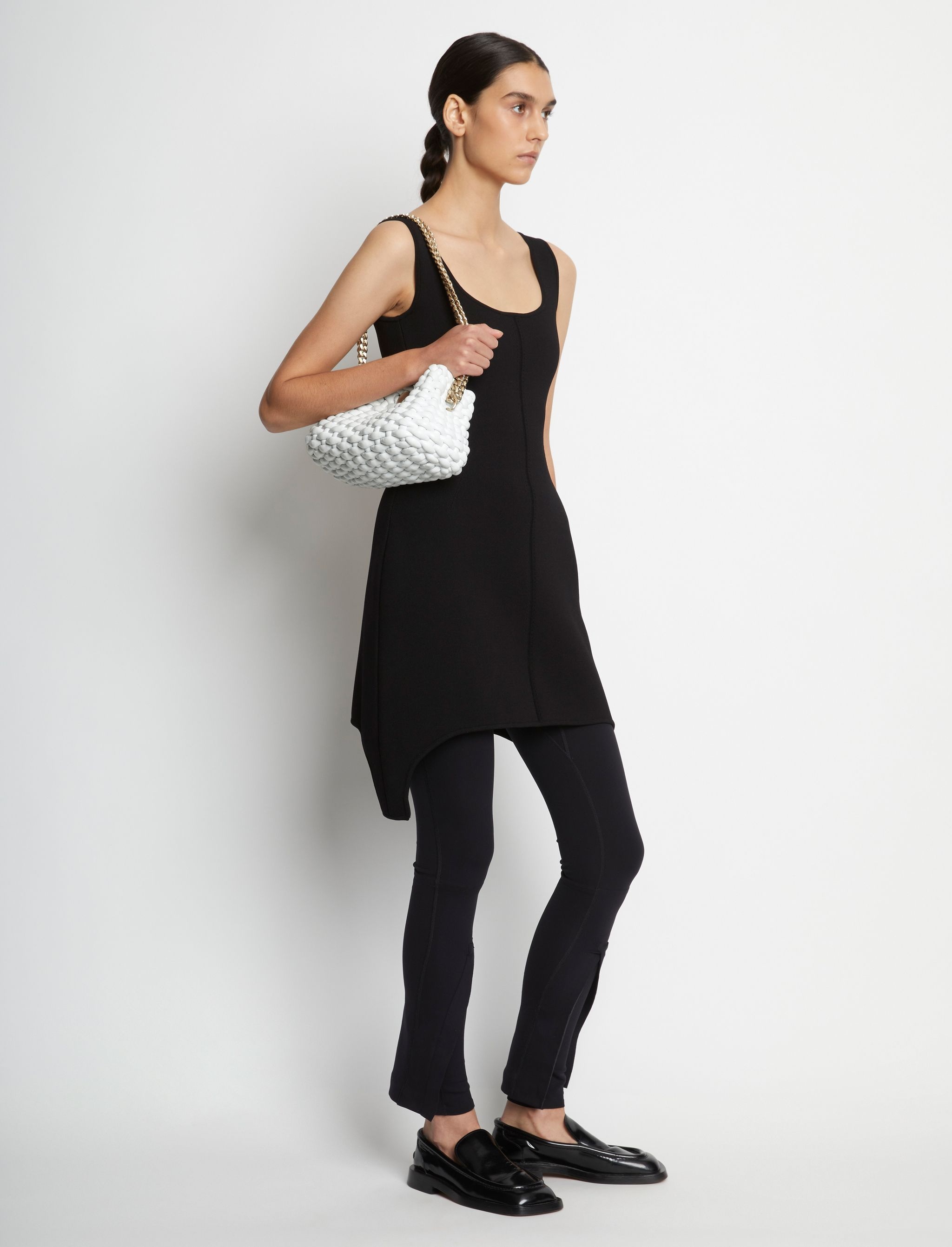 Small Woven Leather Chain Tobo Bag - 12