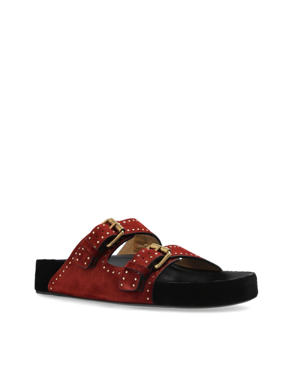 【関税&送料込】Isabel Marant Camel Suede Lennyo Slippers ISABEL MARANT Lennyo leather-trimmed suede slides | NET-A-PORTER