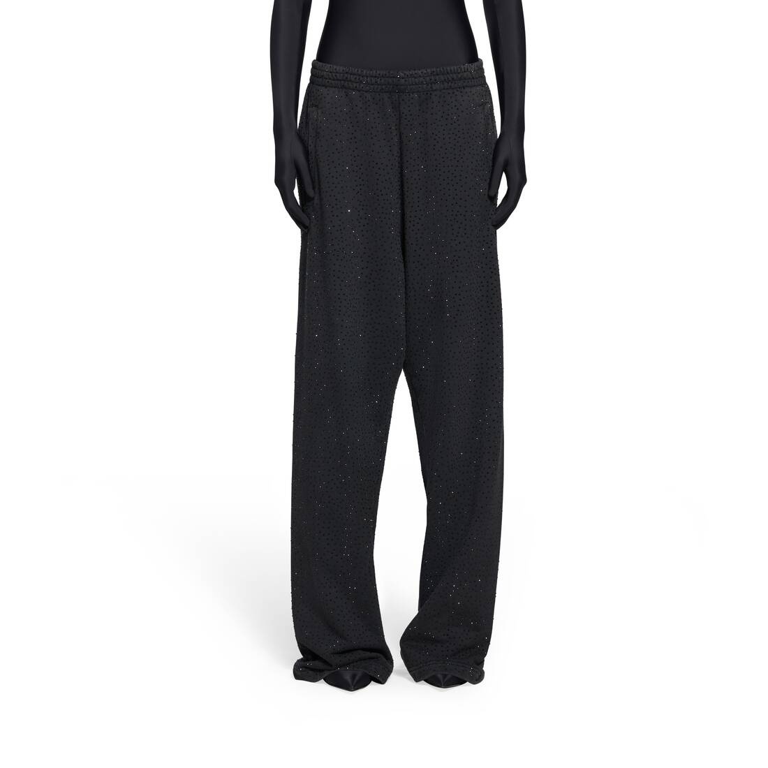 Women's Baggy Sweatpants in Black Faded - 5