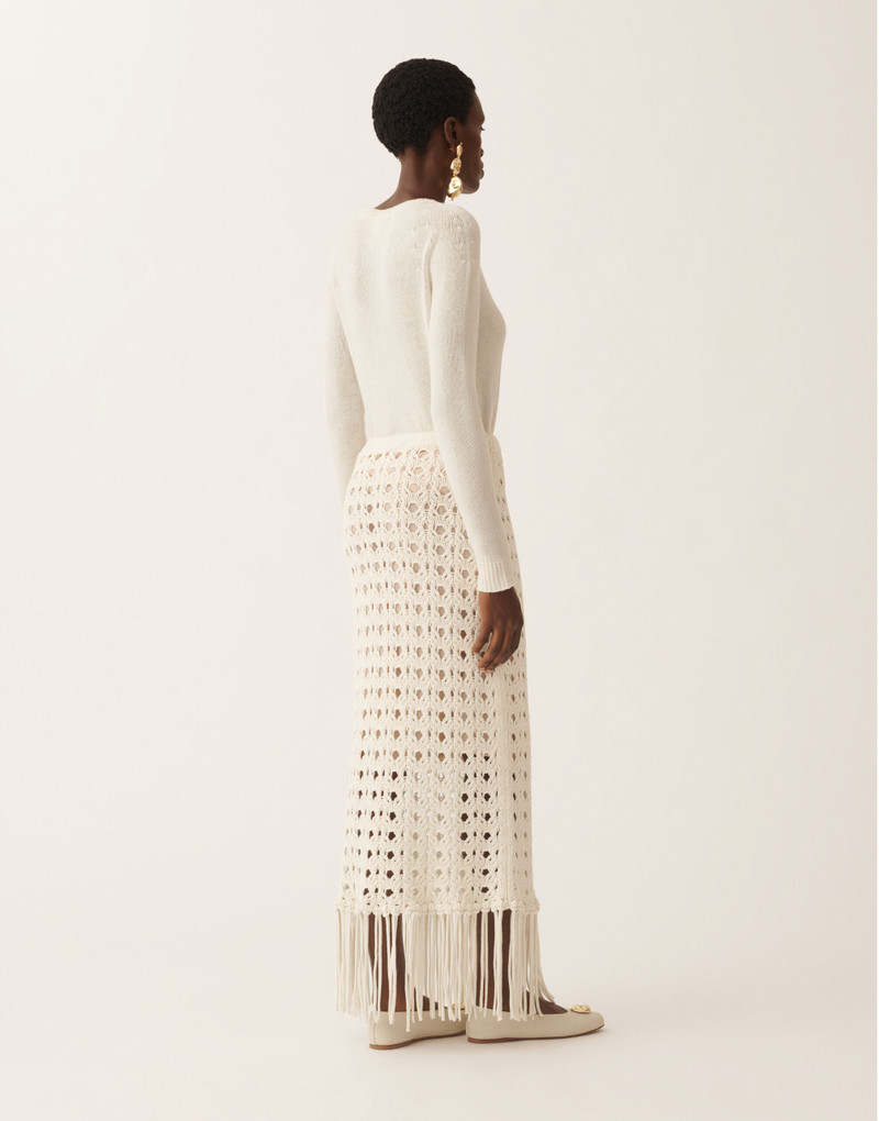 Platinum skirt with fringes 4