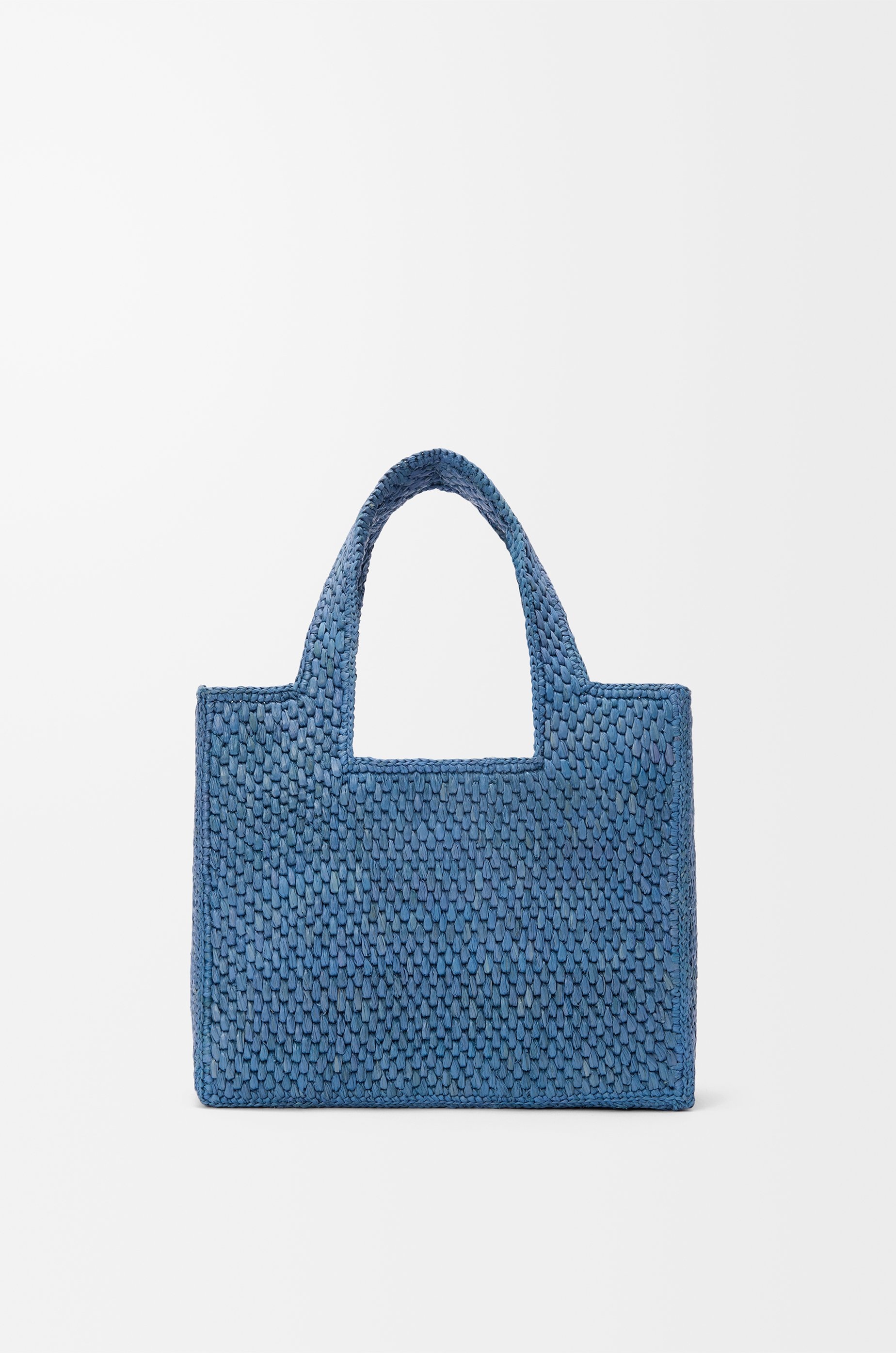 Small LOEWE Font tote in raffia - 4