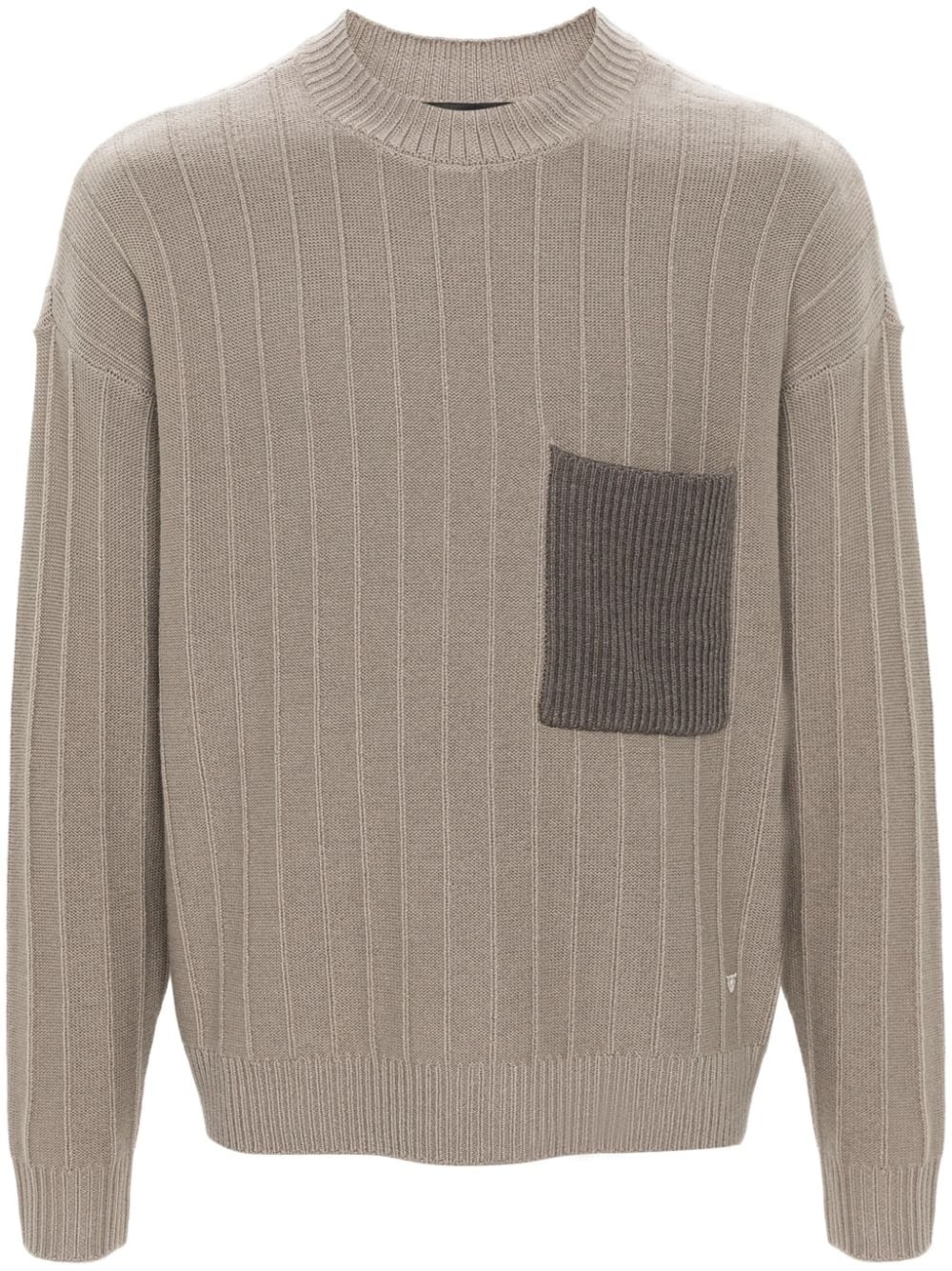 patch-pocket virgin-wool jumper - 1