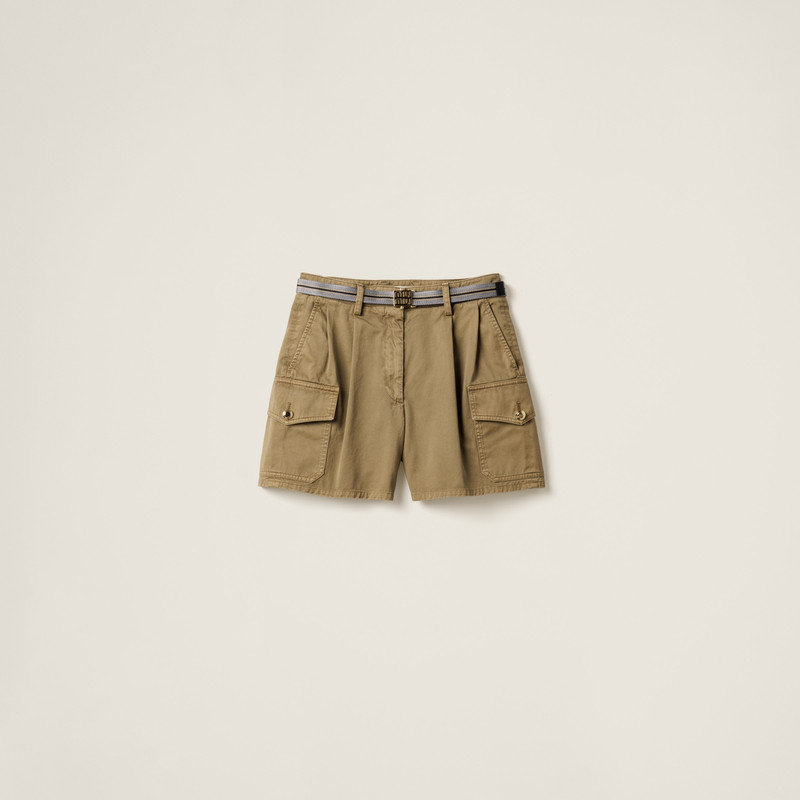 Garment-dyed cotton satin shorts 1
