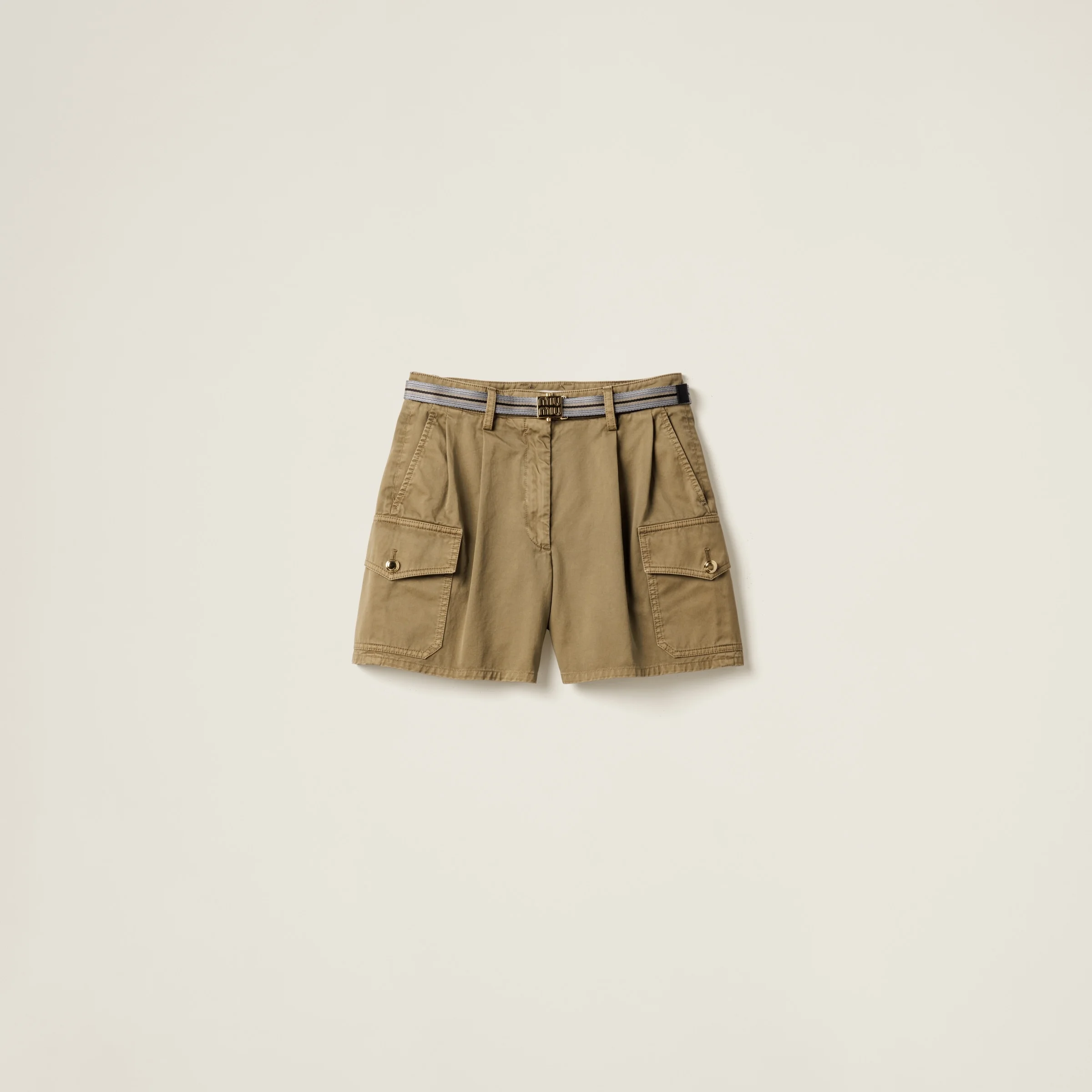 Garment-dyed cotton satin shorts - 1