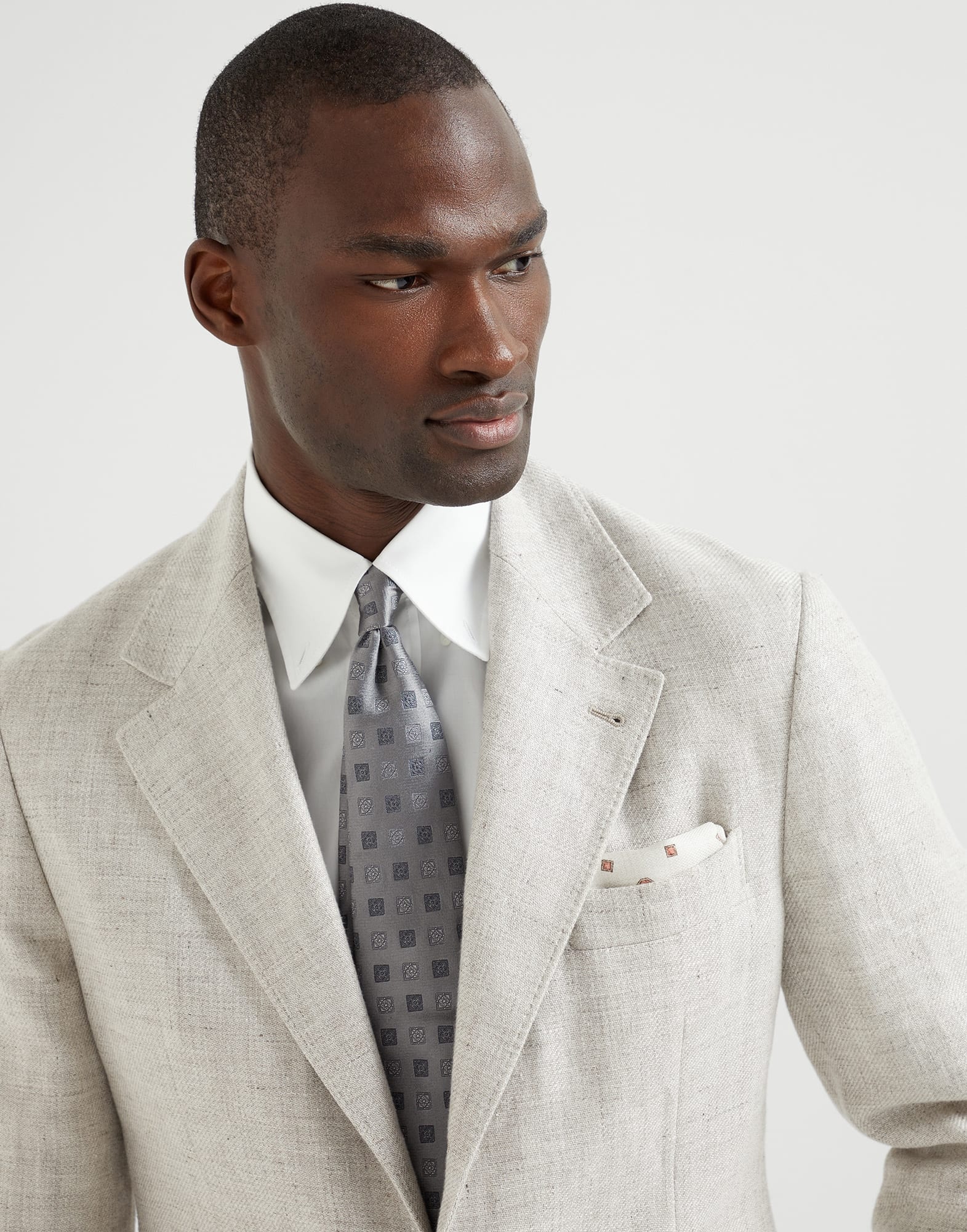 Silk tie with squares pattern - 3