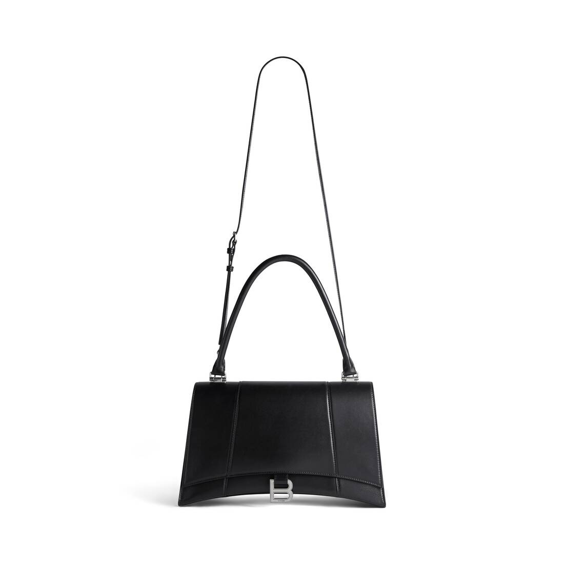 Women's Hourglass Hinge Medium Handbag in Black - 8
