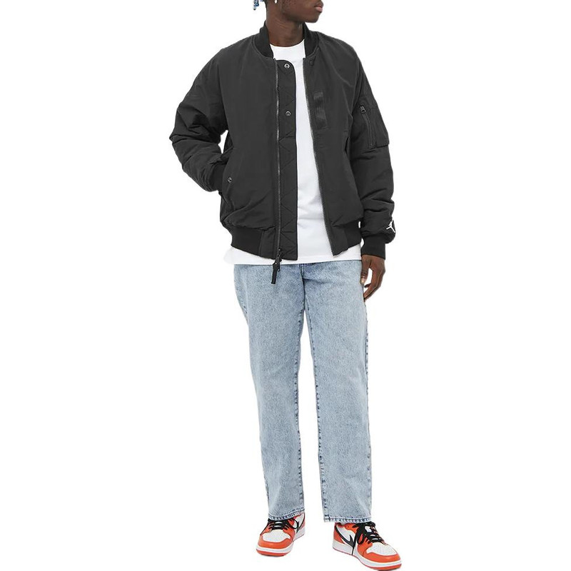 Jordan Air Jordan Button Zipper Jacket Men's Black DA9796-010 outlook