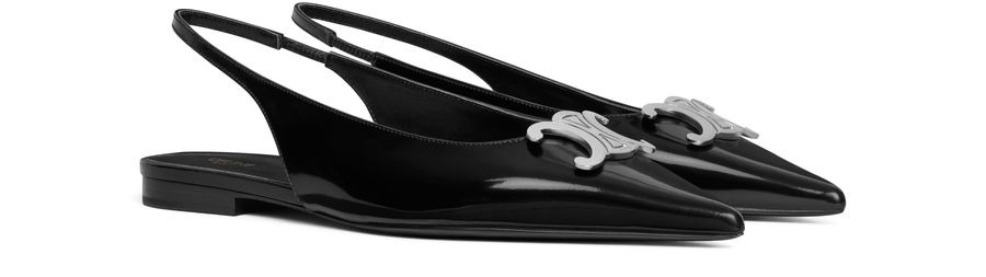 Alma Triomphe slingbacks flat in glossy calfskin - 2