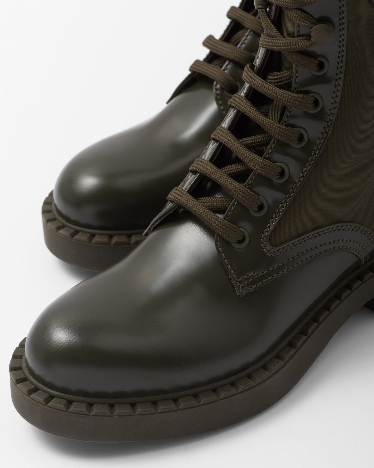 Brushed-leather and Re-Nylon boots - 6