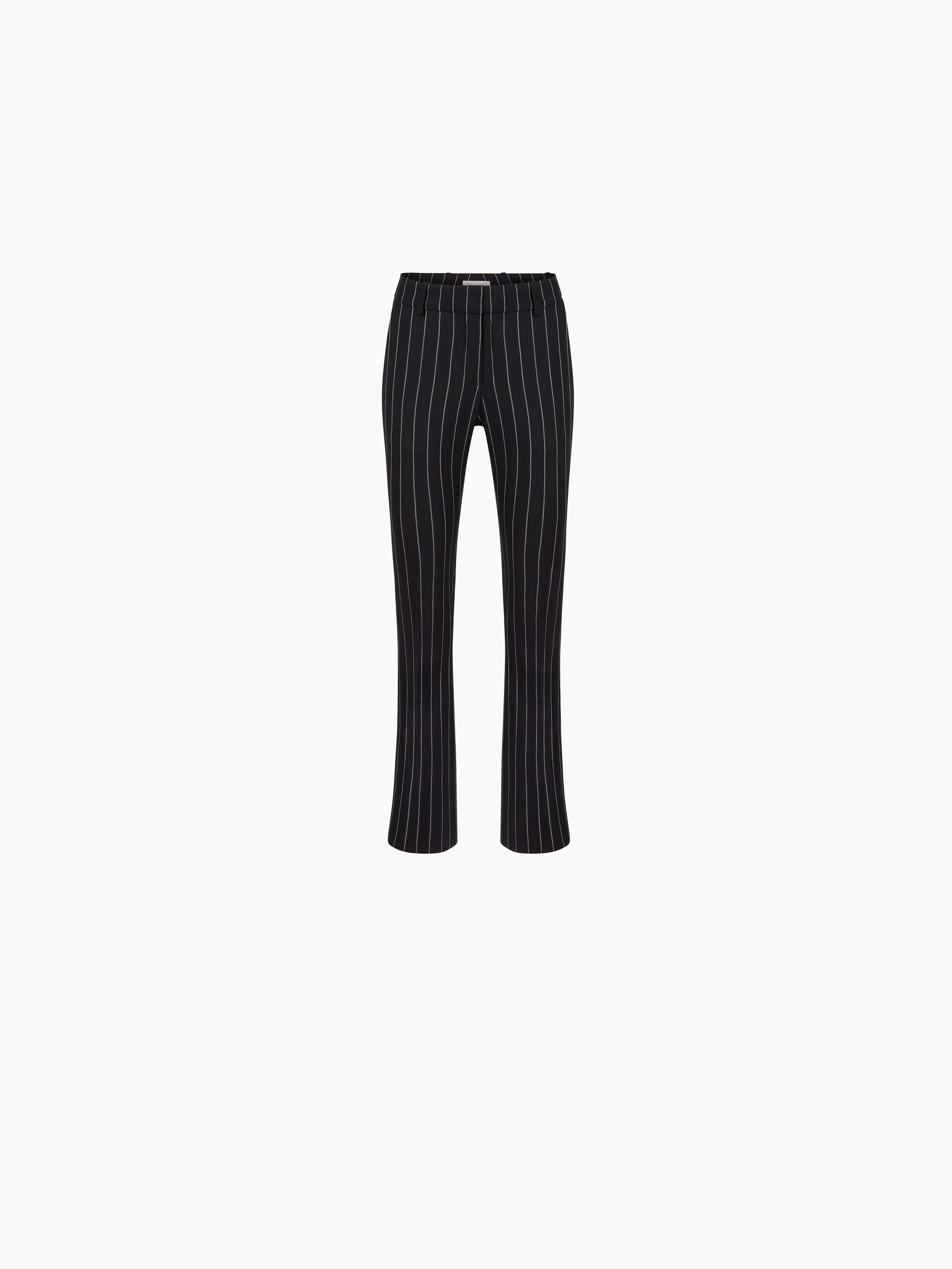 PINSTRIPE WOOL STRAIGHT PANTS - 5
