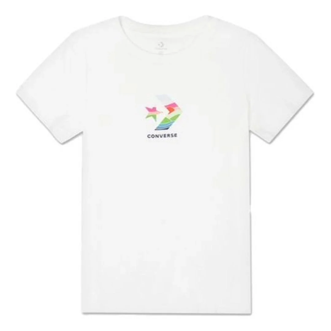 (WMNS) Converse Sun Fill Star Chevron Classic T-Shirt 'White' 10022179-A01 - 1