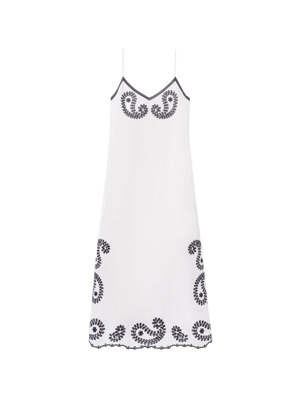 embroidered A-line dress - 1