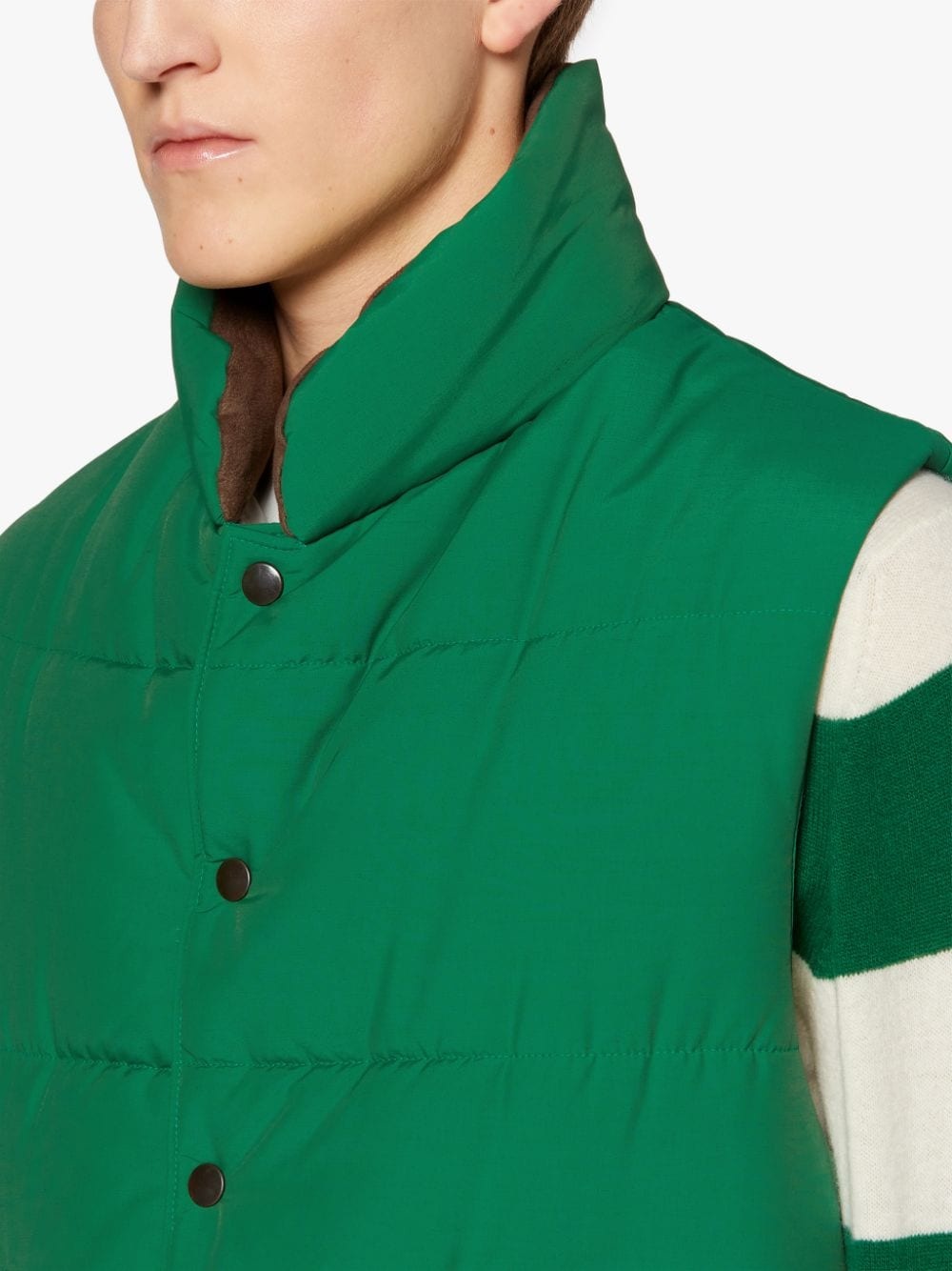 OSAKA BRIGHT GREEN RAIN SYSTEM WOOL & NYLON BLEND GILET | GQF-304 - 5