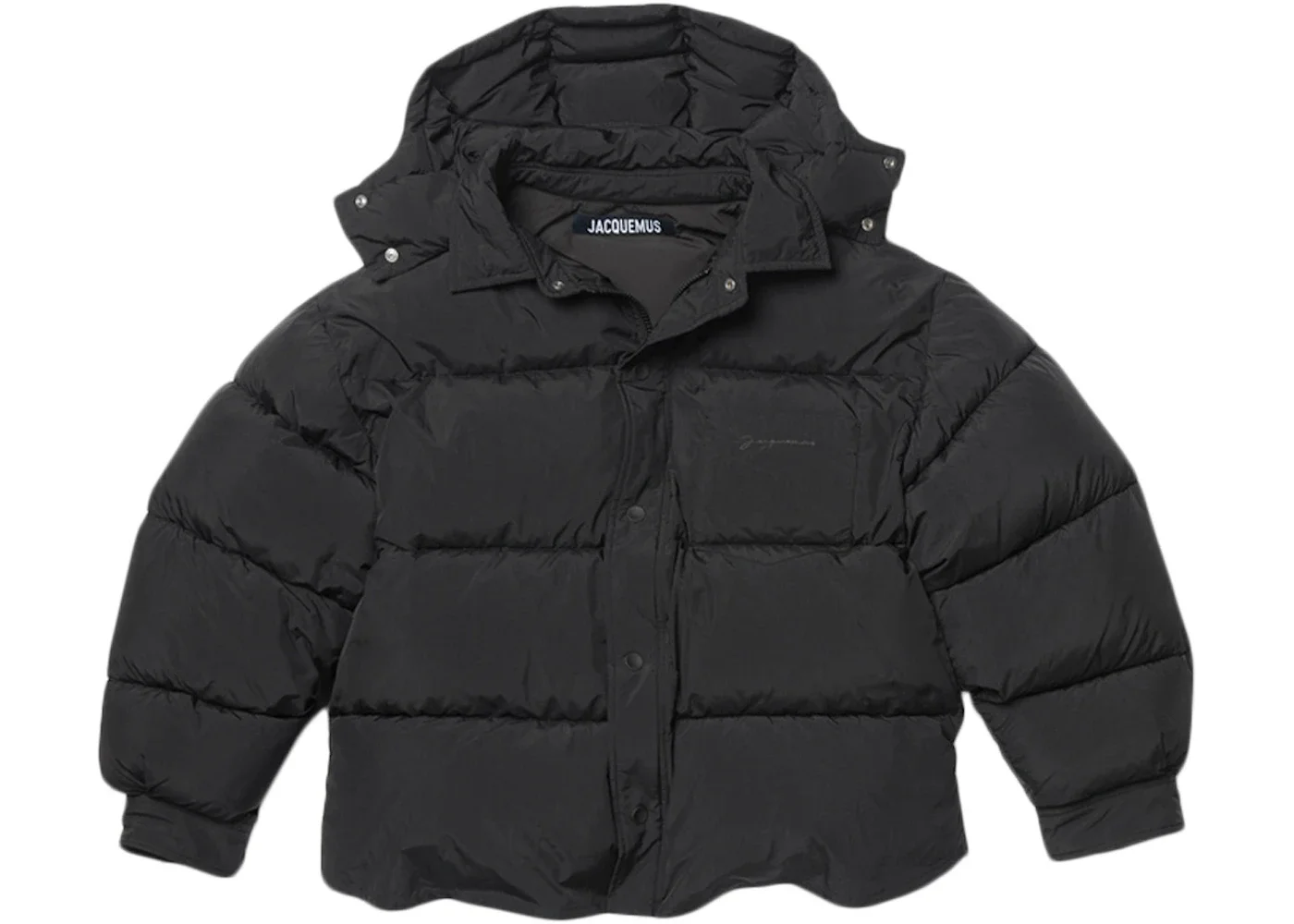 Jacquemus La Doudoune Chemise Puffed Parka Jacket Black - 1