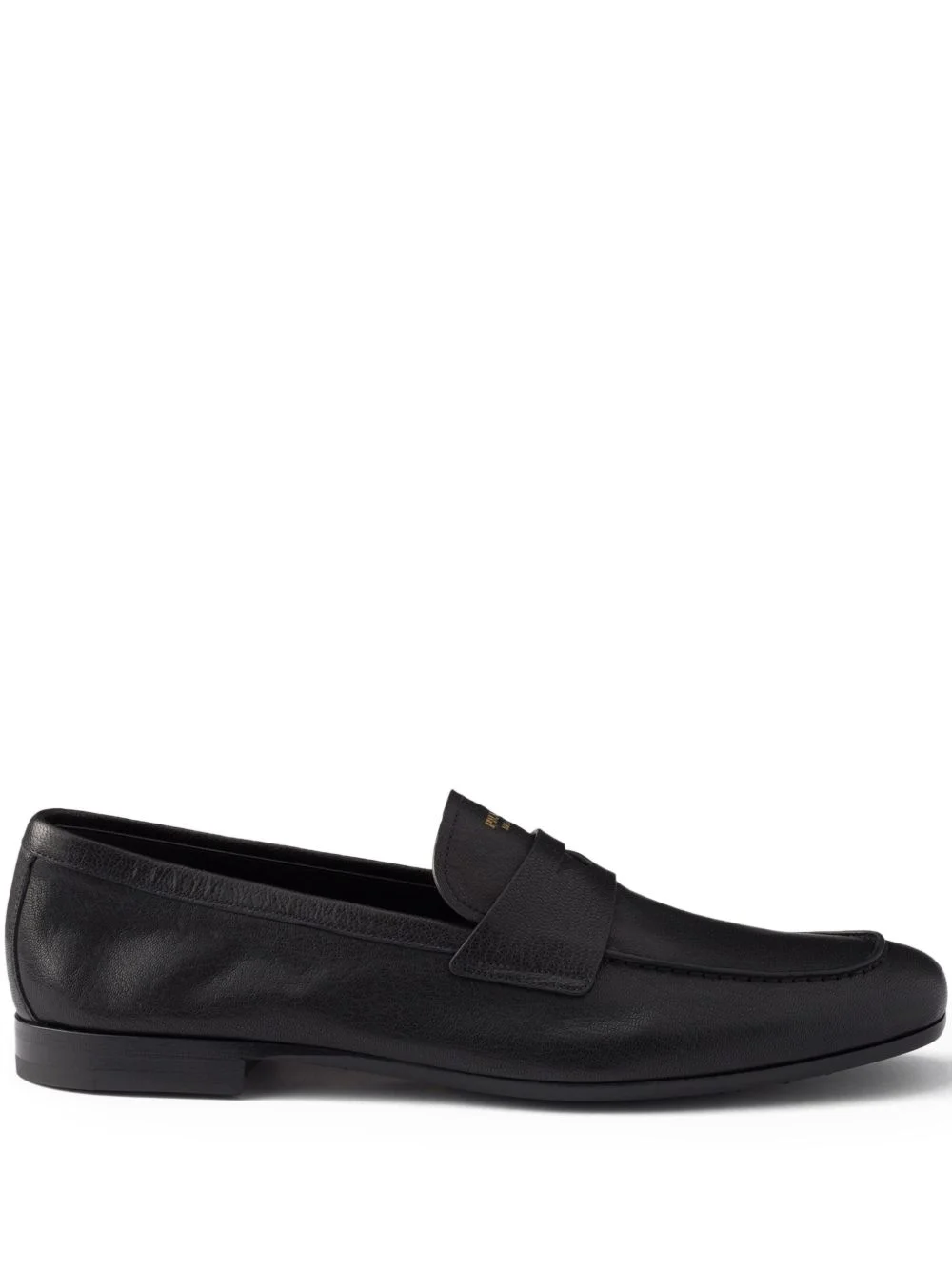 leather band logo loafers - 1