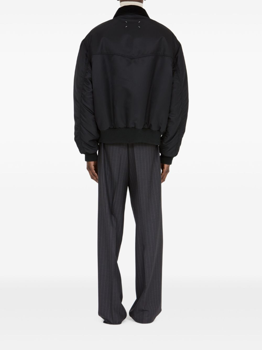 corduroy-collar bomber jacket - 4