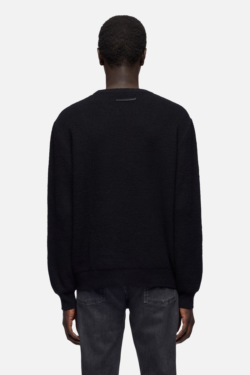Wool Blend Crewneck Sweater in Black 5