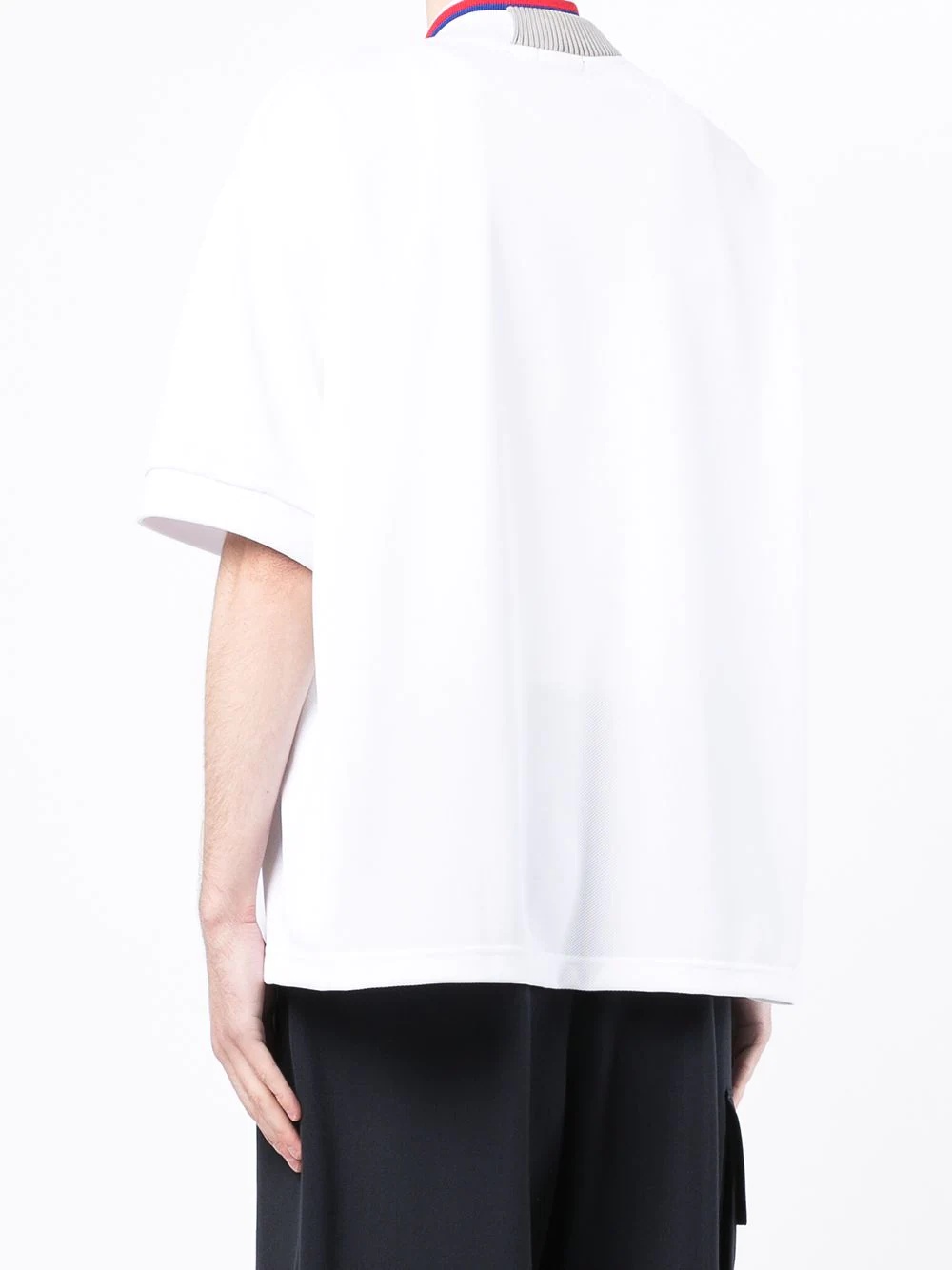 deconstructed neckline T-shirt - 4