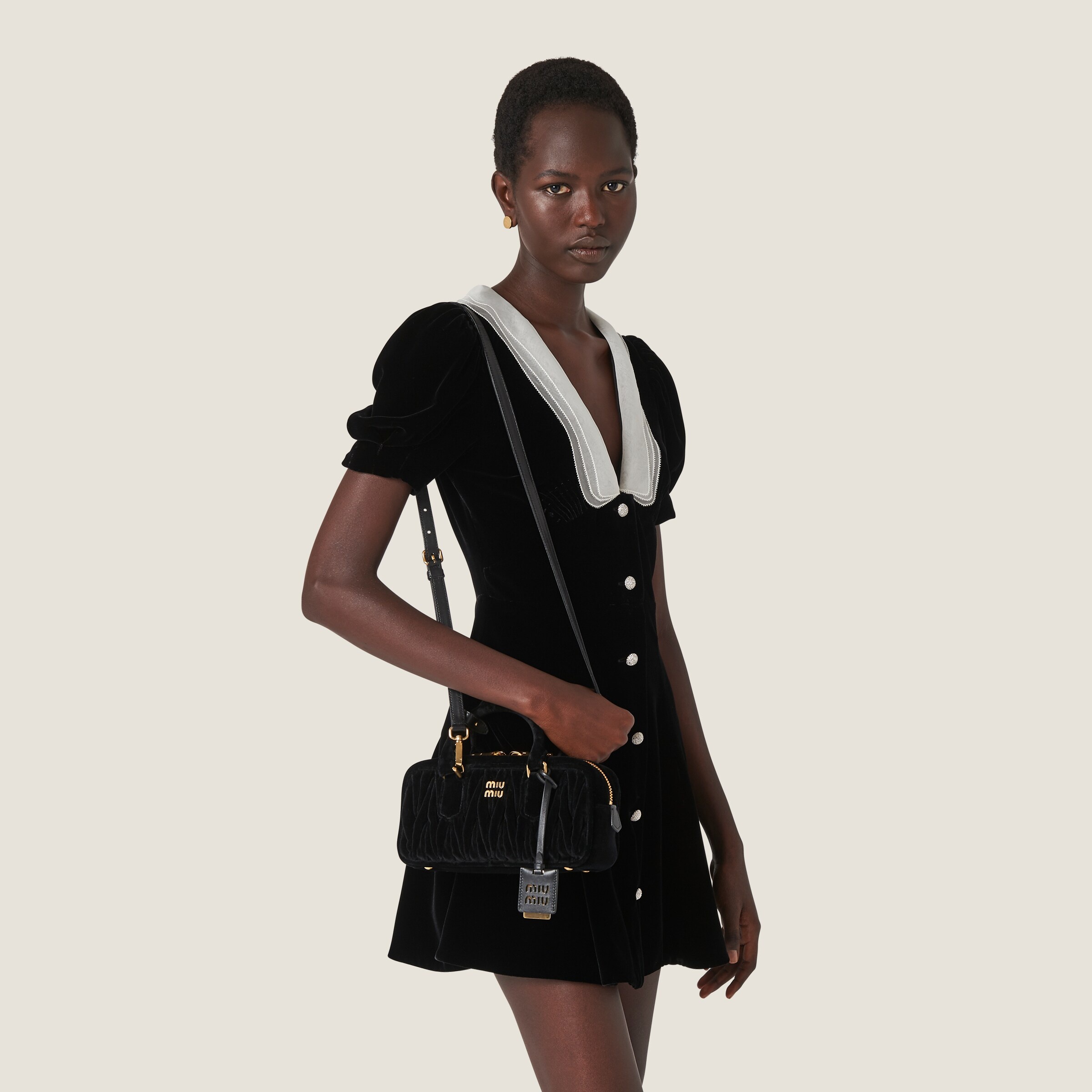 Arcadie Matelassé velvet bag - 5