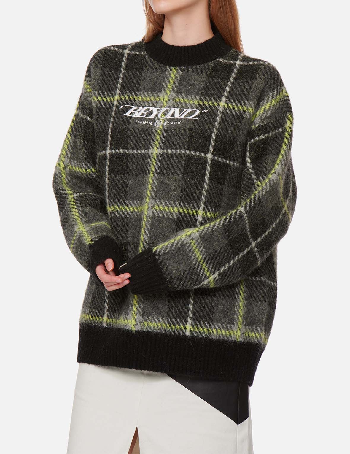 Checked Knitted Sweater - 3