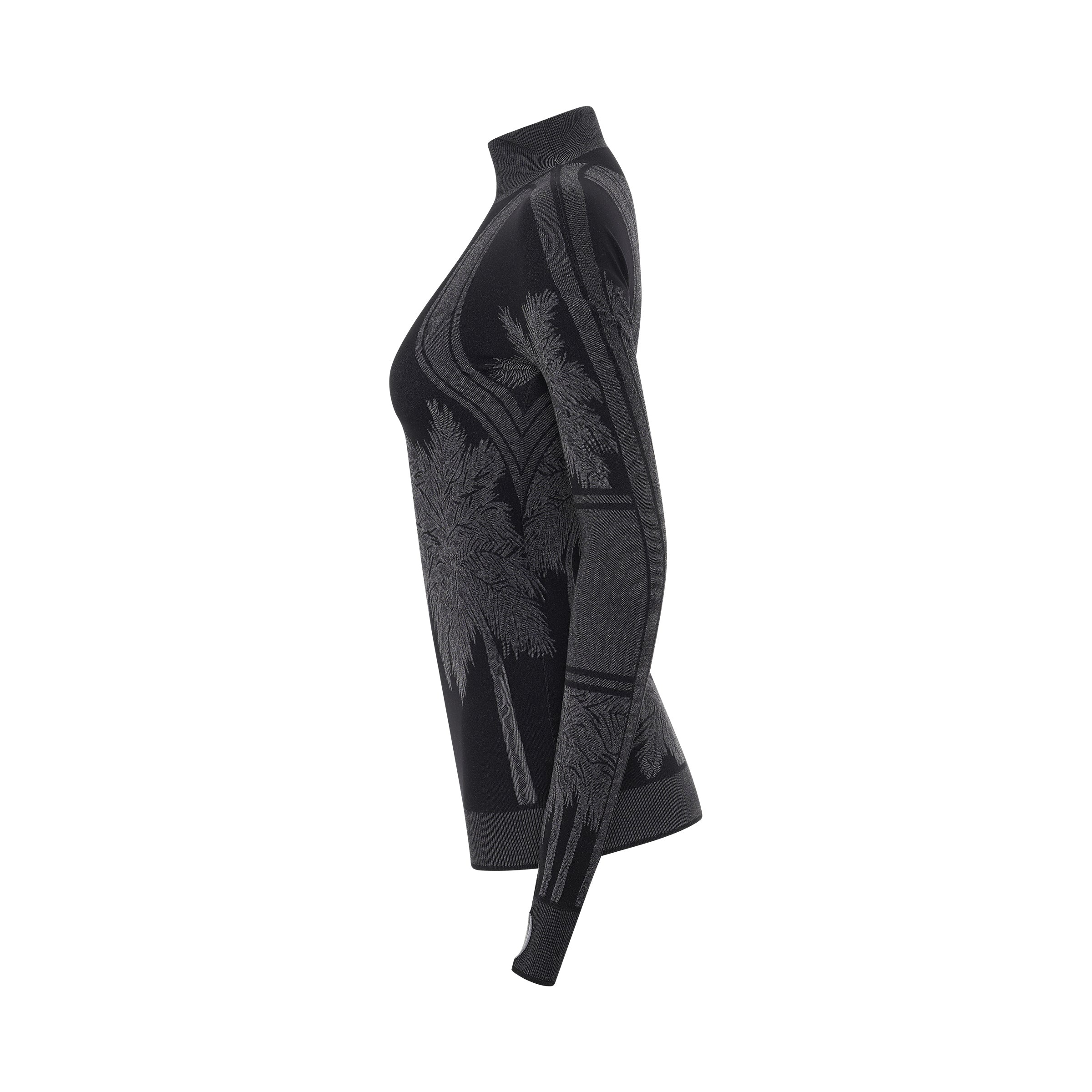 Palm Base Layer Ski Top in Black/Light Grey - 3