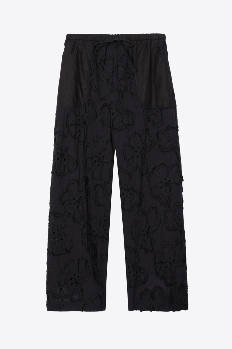 Embroidered Straight Leg Pull On Pants 7