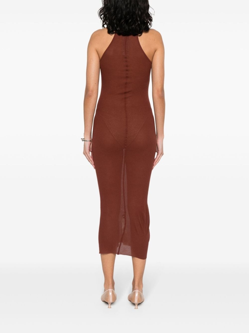 sleeveless ribbed dress - 4