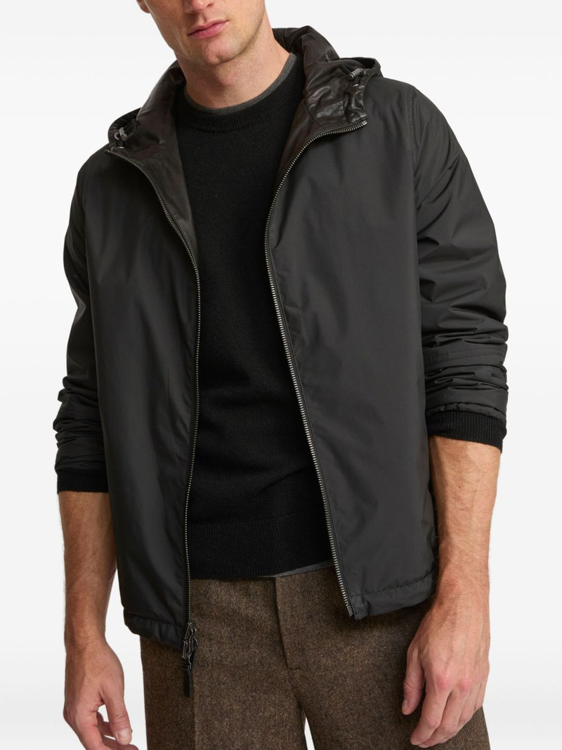 hooded calfskin leather jacket 3