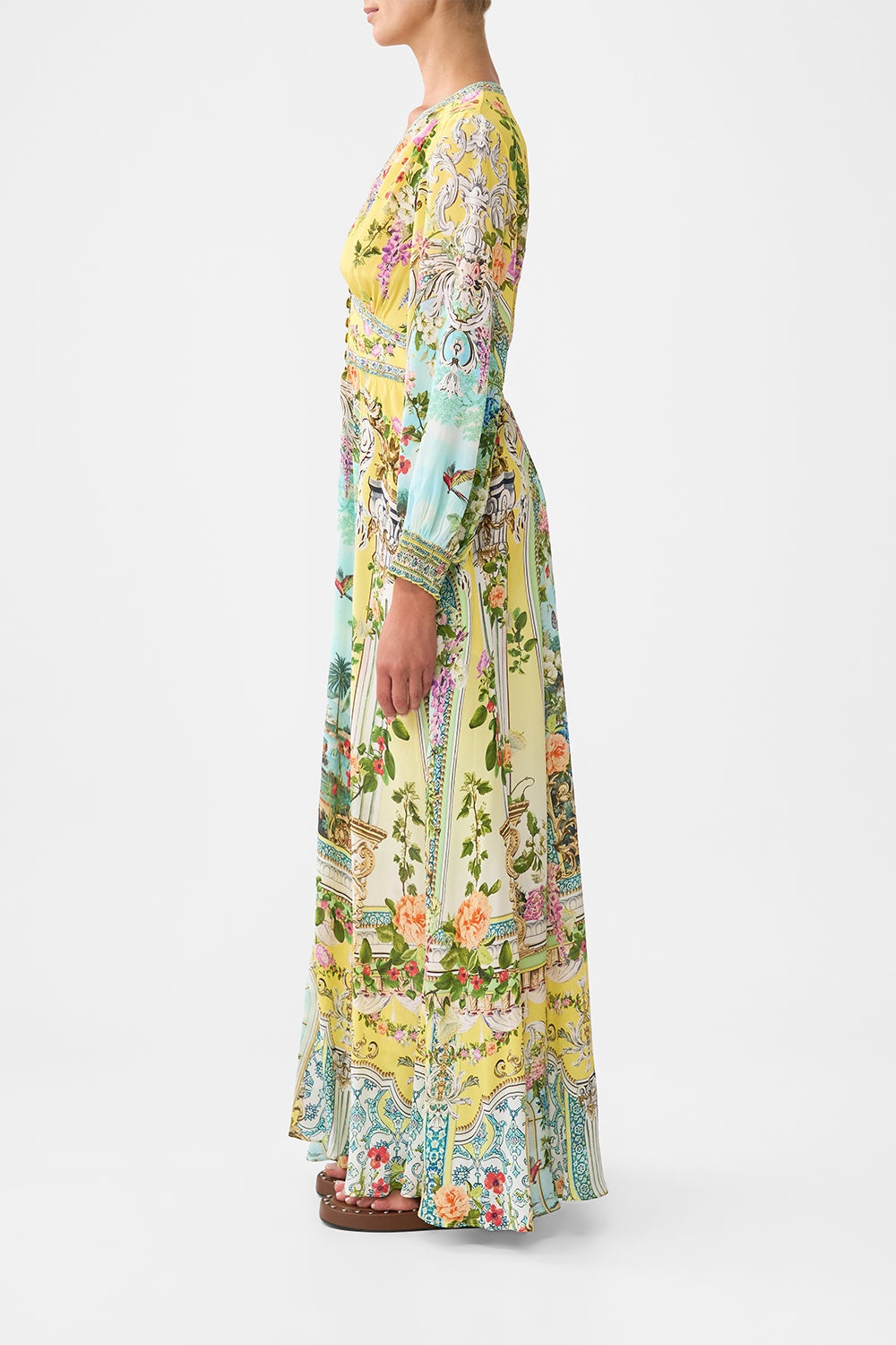 BUTTON DRESS WITH SHAPED WAISTBAND - 4