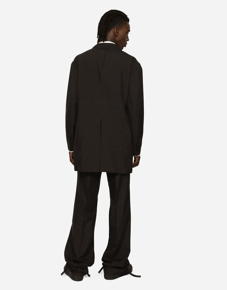Oversize shantung silk and cotton jacket - 5