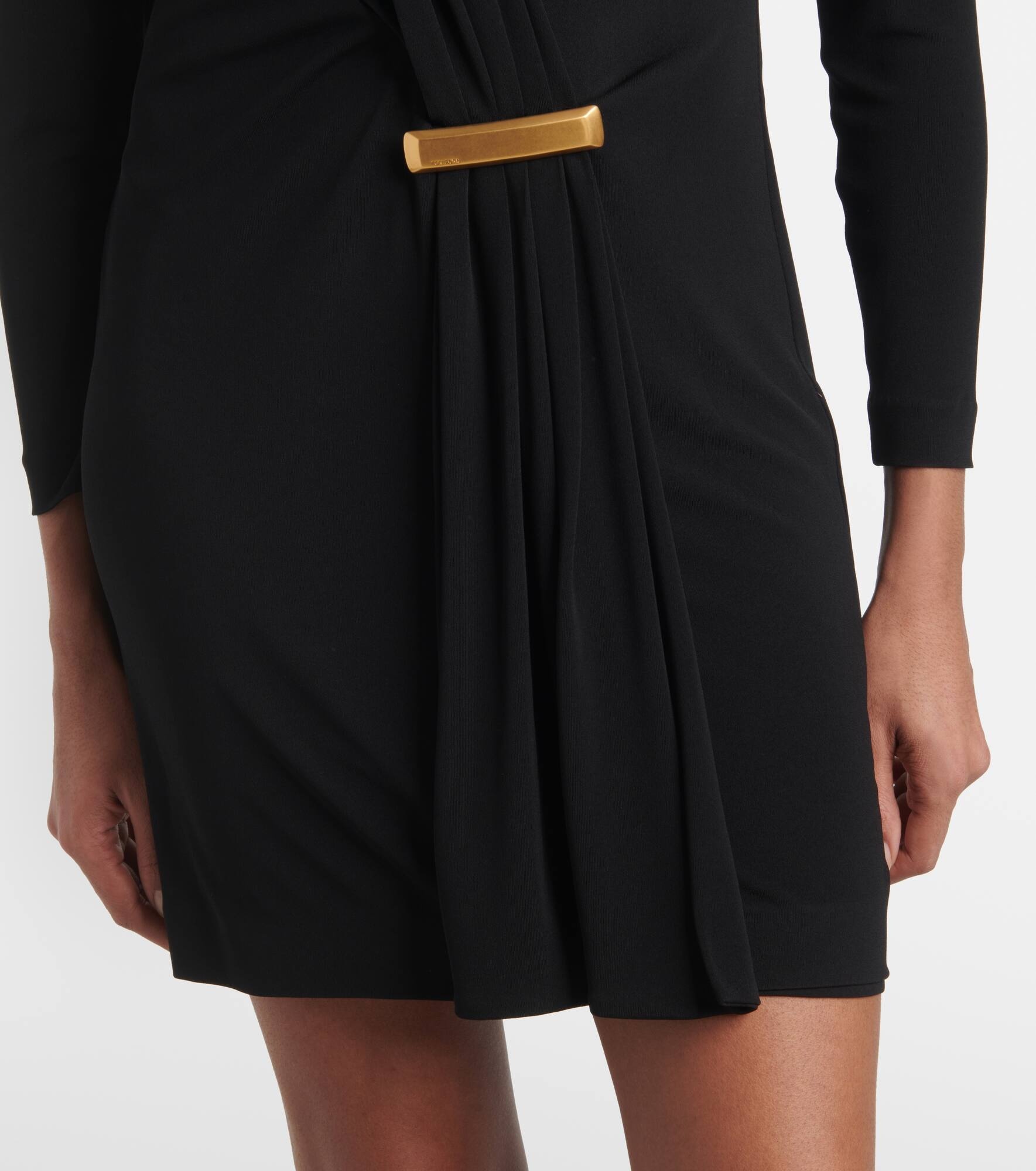 Draped crêpe jersey cocktail dress - 5