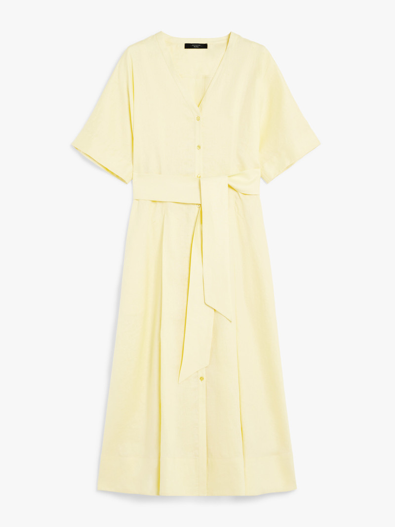 ASSENZI1234 Linen canvas shirt dress 1