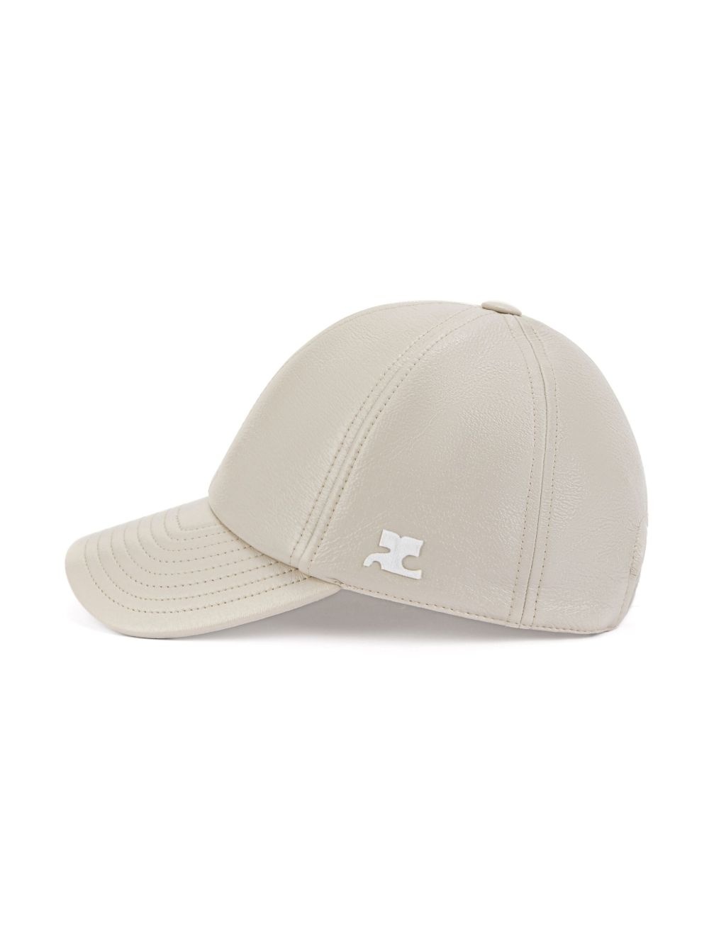 logo-embroidered patent cap - 3