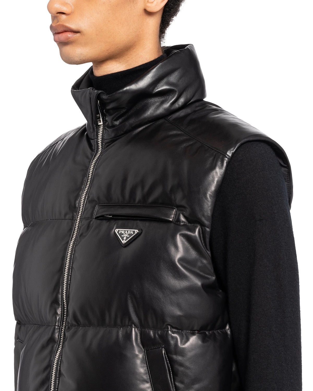 Padded nappa leather vest - 5