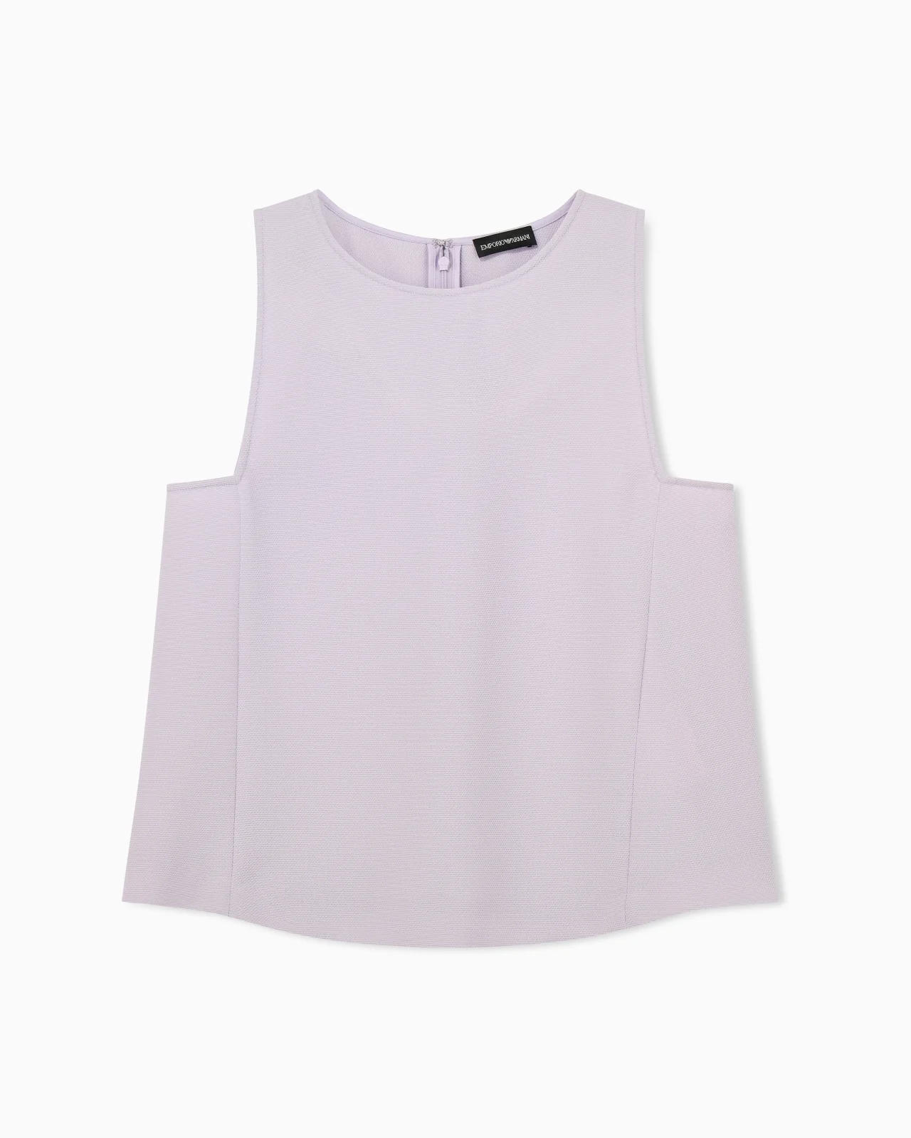 TEXTURED SLEEVELESS TOP WITH ROUND NECKLINE AND BACK ZIP - 1