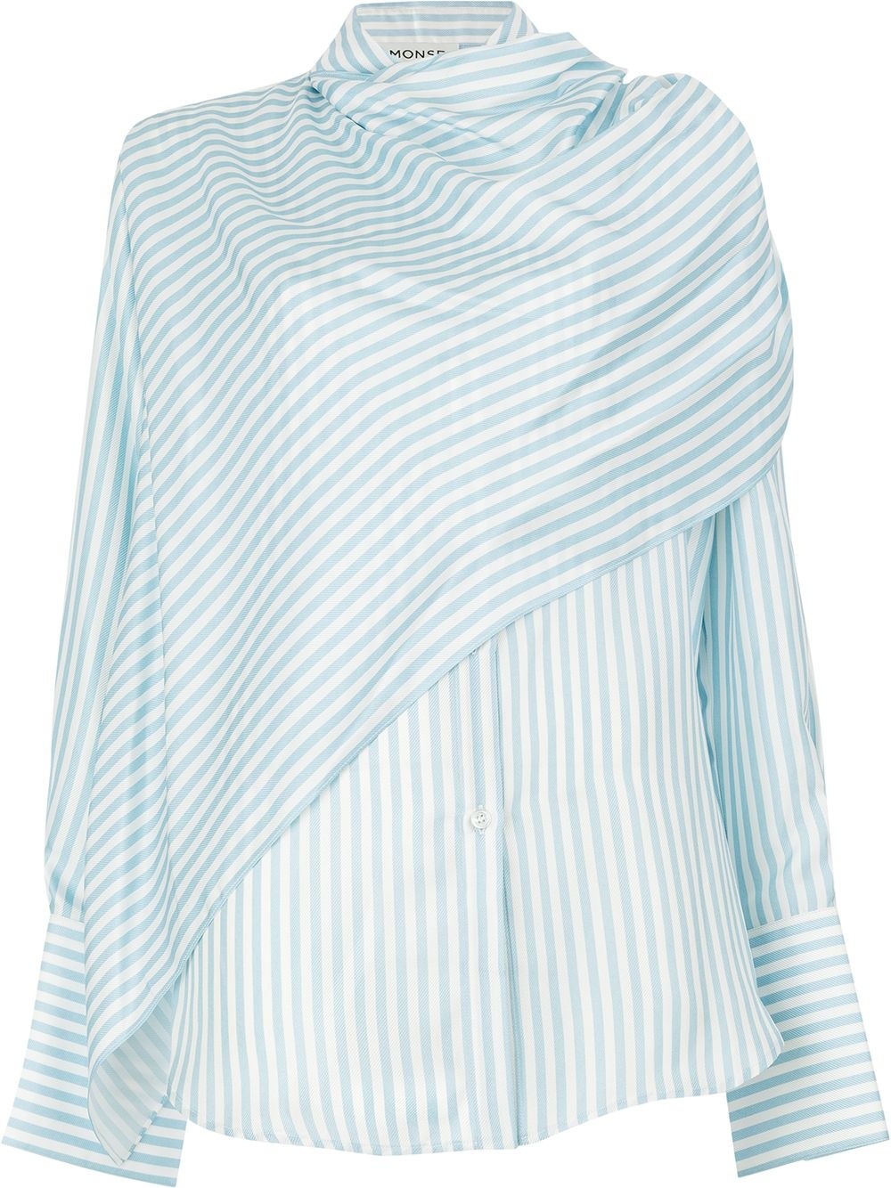 scarf front striped shirt - 1