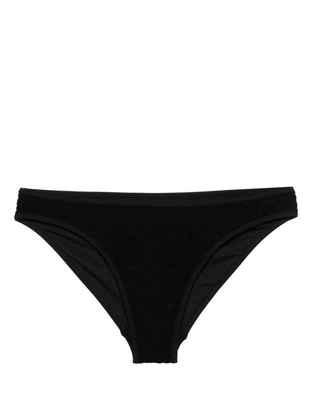 logo-embossed textured bikini brief - 1