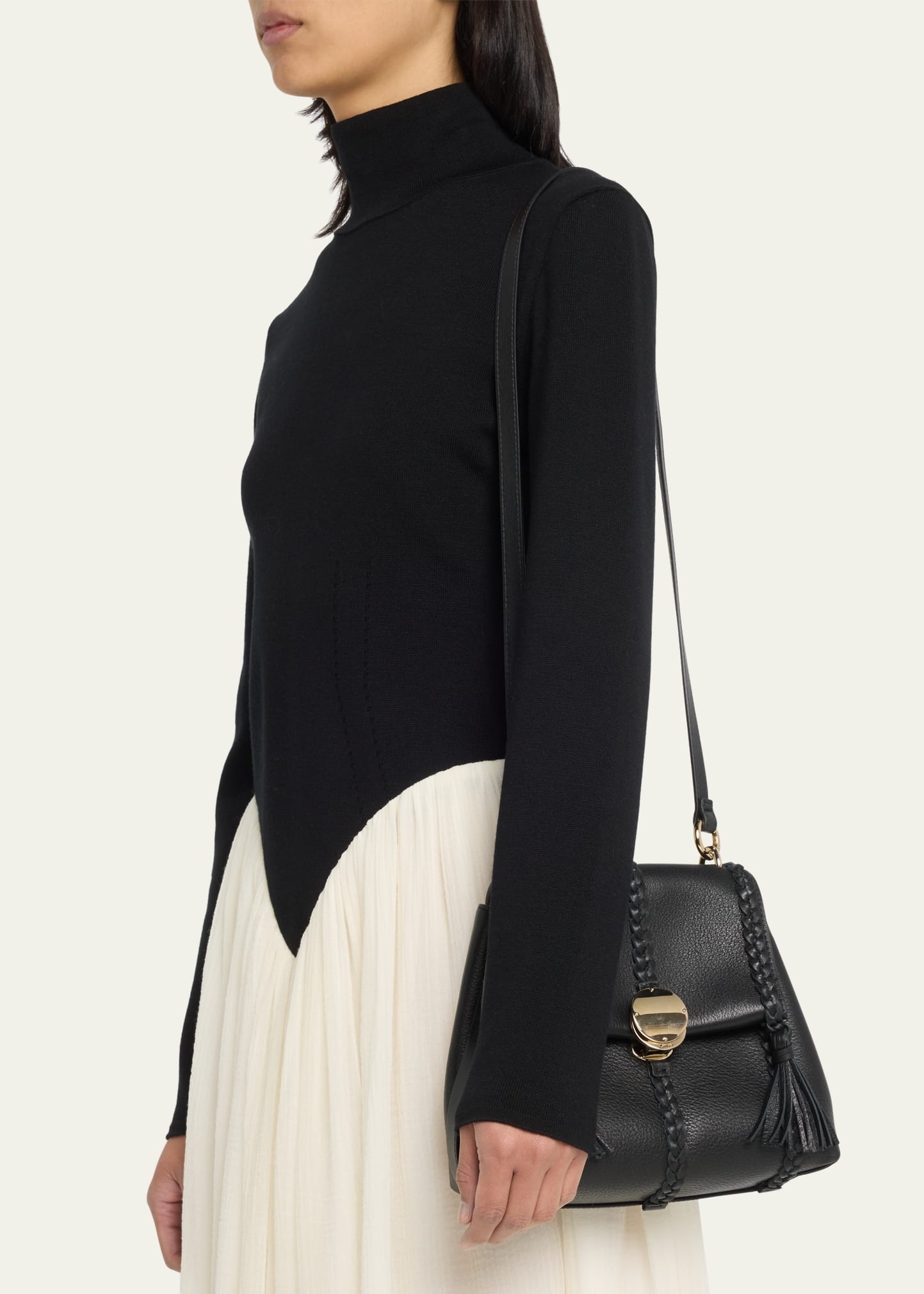 Penelope Small Tassel Leather Top-Handle Bag - 2