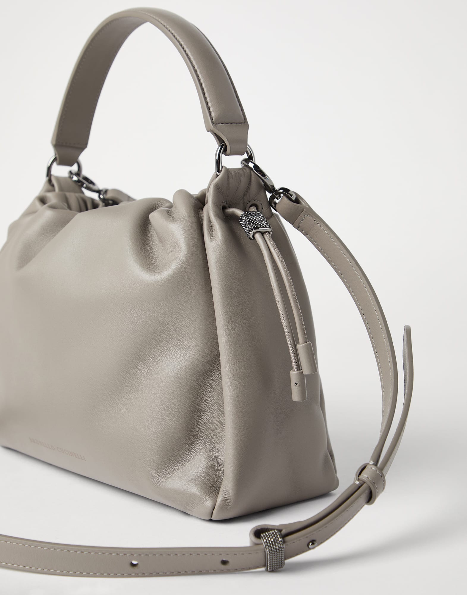 Mellow small bucket bag in soft leather with monili - 3