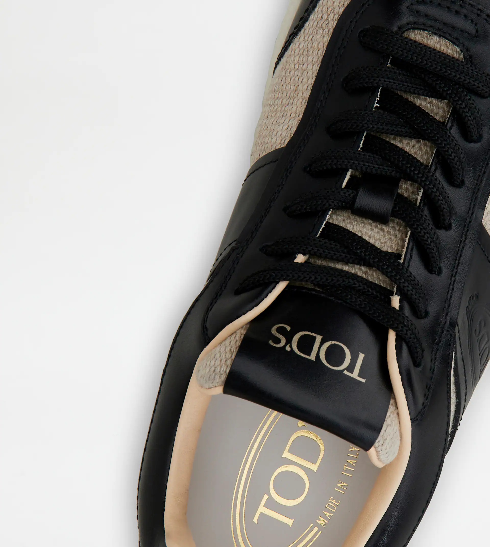 TOD'S TABS SNEAKERS IN LEATHER - BLACK - 7