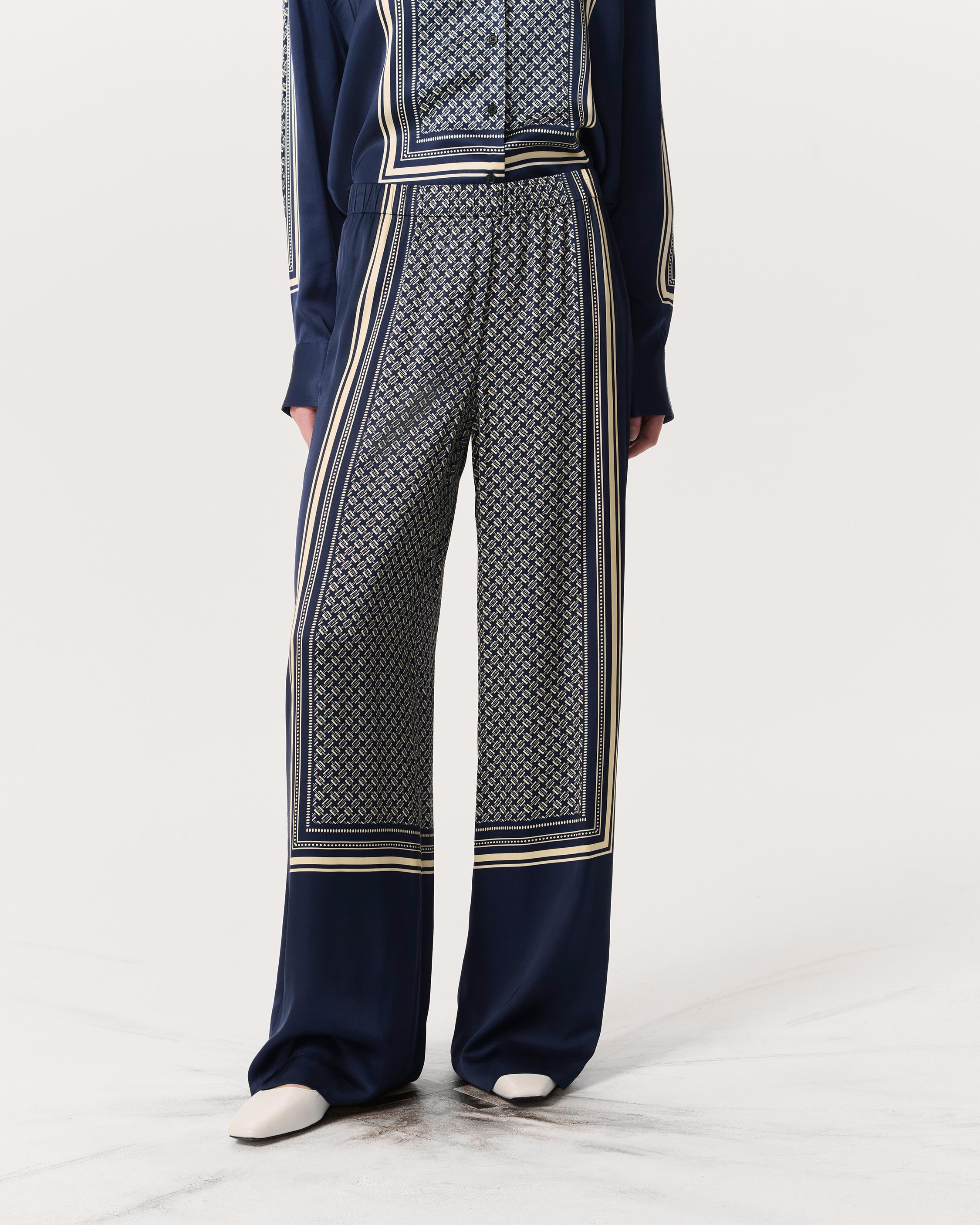 Olive Scarf Print Woven Pants - 3
