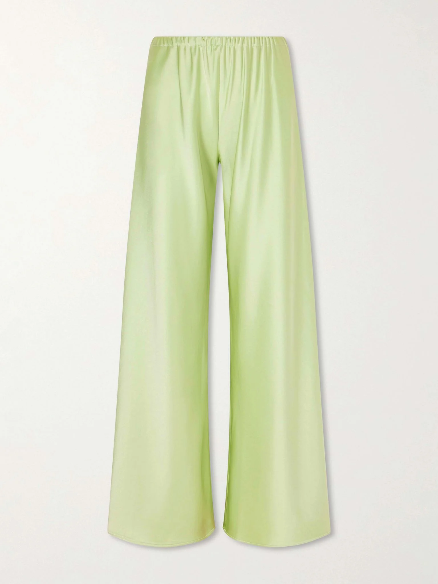 Colby satin wide-leg pants Light green - 1